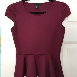 Cap sleeve peplum top